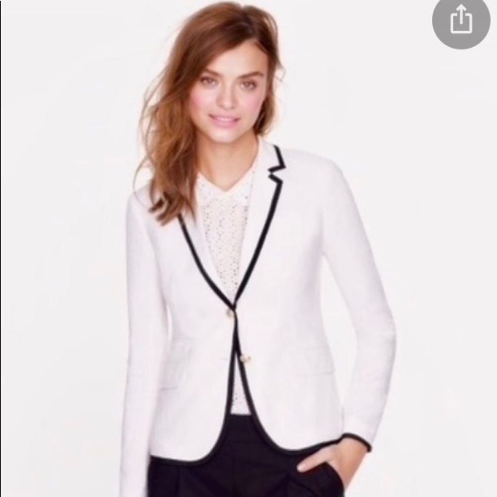 J Crew Linen Schoolboy Blazer
